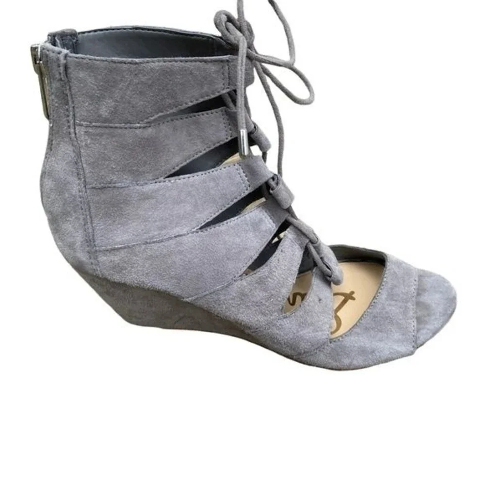 Sam Edelman Santina Lace up Suede Wedge